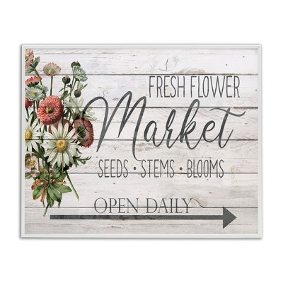 Stupell Industries Planked Style Fresh Flower Market, 20" x 16"