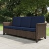 YARDSIGHT All-Weather Wicker 3-Seat Sofa: Curved Back, Washable Cushions ¨C Perfect for Porch, Deck, and Small Garden Seating - 2 of 4
