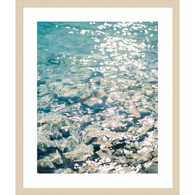 Sunny Day Glacial Water Coastal Photography Framed Wall Art