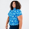 Calypsa Women's Plus Size Half-Zip Short Sleeve Rashguard UPF 50+ Adele Swim Top - 3 of 4