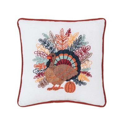 C&F Home Colorful Harvest Turkey Small Petite Throw Pillow