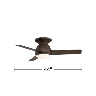 44" Bronze Low Profile Ceiling Fan with LED Light and Remote