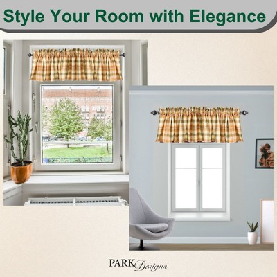 Plaid Yellow and Green Cotton Rod Pocket Valance 14''L