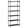vidaXL Bookcase 6-Tier Smoked Oak 31.5"x11.8"x74" Engineered Wood - 2 of 4