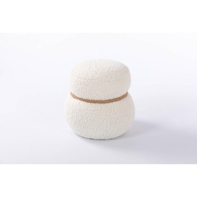 VYNXARIA White Snowman Ottomans and Benches - Playful and Compact Design, 16.14x16.14x17.32 inches