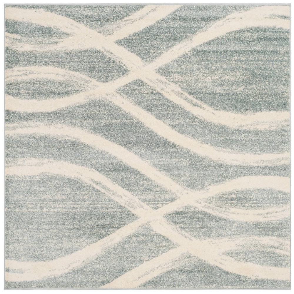 6'X6' Wave Square Area Rug Cream/Slate - Safavieh