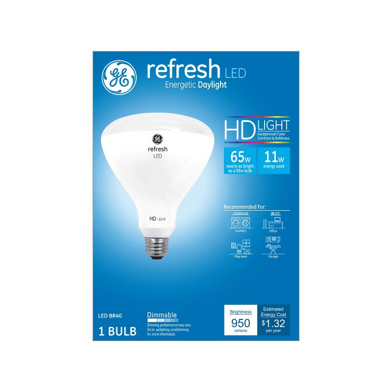 GE 11.5W 65W Equivalent Refresh LED HD Floodlights Daylight, 1 of 5