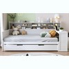 Kumasinova Versatile Twin/Full Size Daybed with Twin Size Trundle,Storage Shelves & Study Desk,Wooden Slatted Platform Bed Frame with 550lbs Max - 2 of 4