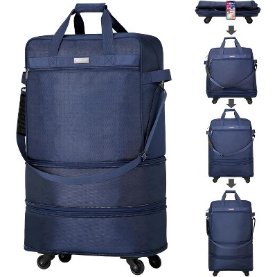 Paaaawaters Suitcases with Wheels Expandable Foldable Luggage Bag Suitcase Collapsible Rolling Travel Bag