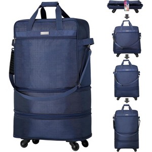 Paaaawaters Suitcases with Wheels Expandable Foldable Luggage Bag Suitcase Collapsible Rolling Travel Bag - 1 of 4