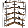 Homhougo 5 Tier Corner Bookshelf, Industrial Bookshelves, L Shape Tall Bookcase with Storage with Heavy Duty Metal Frame - 2 of 4