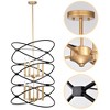 Modern Metal Chandelier 8 Light 2-tier Candle Ceiling Light E12 Dimmable Pendant Light Fixtures For Living Room Bedroom Kitchen - 4 of 4
