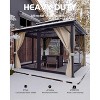 All-Weather Hardtop Gazebo with Double Metal Roof & Sturdy Aluminum Frame. Includes Net & Curtain for Year-Round Patio Comfort - 3 of 4