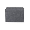 Household Essentials Set of 2 Wide Storage Boxes with Lids Graphite Linen - image 4 of 4