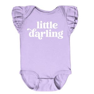 The Juniper Shop Little Darling Flutter Sleeve Bodysuit - 12M - Lavender - 1 of 4