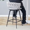 Elegant Swivel Counter Height Stools Set of 4, Seats with Back, Metal Legs, Modern Quilted Chairs for Kitchen or Bar-Maison Boucle - 3 of 4