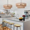 LamQee 22 Inch Farmhouse Rattan Chandeliers, 5 Lights Boho Chandelier Light Fixture with Hand Woven Wicker Shade - 4 of 4
