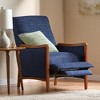 Mid-Century Modern Style Fabric Channel Stitch Pushback Recliner with Birch Wood Frame - 4 of 4