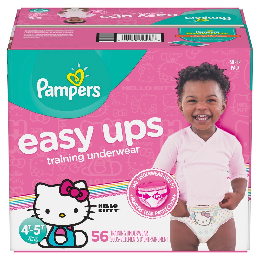 Pampers Easy Ups Girls Training Pants Super Pack - Size 4T/5T (60 ct)