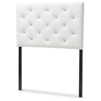 Twin Viviana Modern And Contemporary Faux Leather Upholstered Button Tufted Headboard White - Baxton Studio