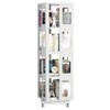 TOAOTBNBO 4 Tier All-Steel Spinning Bookshelf with Adjustable Shelf, Rotating Bookcase with 360° Wheels Rolling Book Shelf for Apartment - 4 of 4