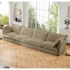 Oversized 156.6" Corduroy Slipcovered 4 Seater Modular Sectional Sofa with French Edges and Removable Covers, 4-Piece Free combination - 2 of 4
