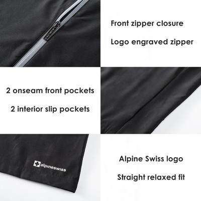 Alpine Swiss Cory Mens Light Windbreaker Jacket Water-Resistant Packable Hooded Softshell Coat Ideal for Travel Layering Everyday Outdoor Activities — фото 4