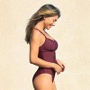Women's Black Cherry Burgundy One-Piece Swimsuit - Cupshe - 2 of 4