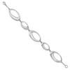 Black Bow Jewelry Double Oval Diamond Accent Link Bracelet in Rhodium Plated Silver - 2 of 4