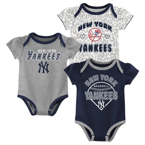 Mlb New York Yankees Infant Girls' 3pk Bodysuits - 0-3m : Target
