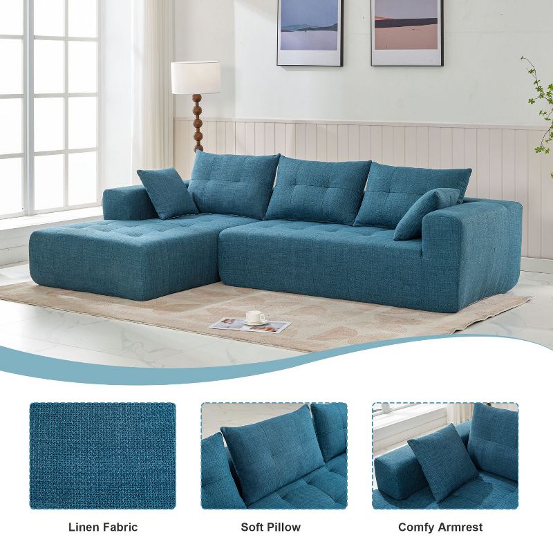 110*69" Modular Sectional Sofa Set, L-Shape Upholstered Sleeper Sofa for Living Room, Bedroom - Maison Boucle, 5 of 11