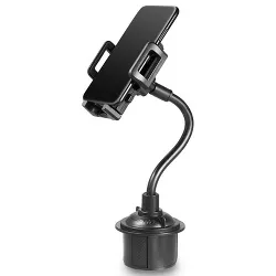 Insten Car Cup Cell Phone Holder & Universal Mount with Long Arm Compatible with iPhone 13/Pro/Max/Mini/12/11, Samsung Galaxy Android, Black
