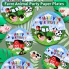Hachikiko Farm Animals Party Paper Plates,100 Pack Disposable Paper Dinner Plates Cow Animals Party Plates Farm House Theme Birthday Party Decorations - 3 of 4