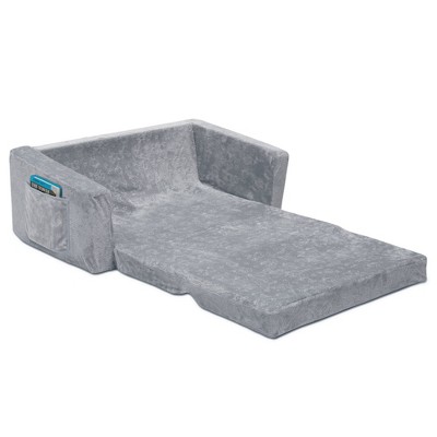 Cozy Convertible Sleeper Sofa for Kids in Soft Gray Fabric