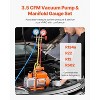 VEVOR 3.5 CFM AC Vacuum Pump and Gauge Set, Single Stage Rotary Vane HVAC Air Vacuum Pump, A/C Refrigerant Manifold Gauge Kit, with Hoses, Orange - 3 of 4