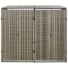 VidaXL Double Wheelie Bin Shed Gray 55.1"x31.5"x46.1" Poly Rattan - image 4 of 4