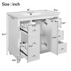 ChicFurnit 36 Inch Bathroom Vanity with Sink Bathroom Storage Cabinet Ceramic Sink with 4 Drawers and Door for Bathroom, 18"*36"*33.87" - 3 of 4