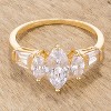 Slickblue Women's Stunning Marquise Triplet Engagement Ring, 2.5 Ct, 18k Gold Finish, Size 5-10 - 2 of 3