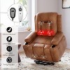 Oversized Power Lift Recliner Chair,Electric Recliner with Heat & Massage,PU Leather Lift Chair with Side Pockets,Cup Holders and Wide Seat for Home - 2 of 4