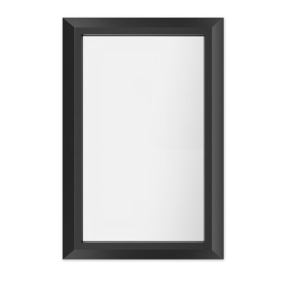 Apmir 16 in. W x 24 in. H Rectangular Diamond Shape Aluminum Alloy Frame and Tempered Glass Wall Mirror in Matte Black