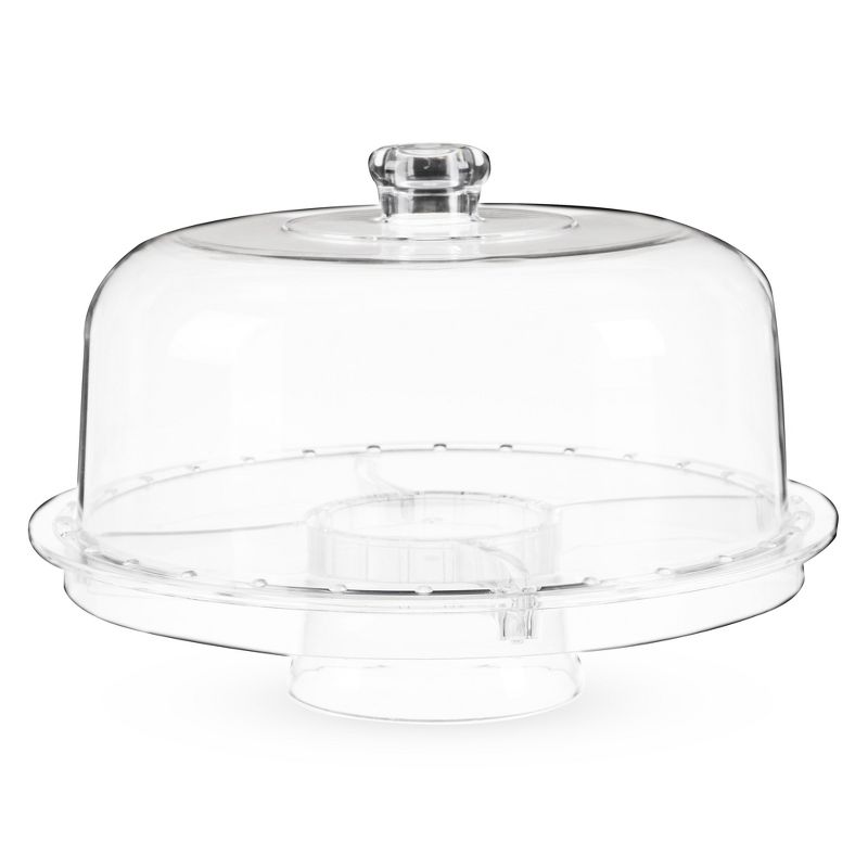 Twine Multi-Functional Acrylic Server with Bundt Cake Mold, Dessert Serving Platter Set, Cake Pan, Cake Stand, Clear Acrylic, Silicone, 4-Piece Set, 4 of 7