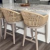 PURPLE LEAF Outdoor Bar Stools Set of 2 Patio Metal Modern Wicker Bar Chairs Woven Aluminum Barstools - 2 of 4
