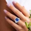 Pompeii3 4 1/2Ct TW Emerald Cut Tanzanite & Lab Created Diamond Ring in 14k White Gold - 4 of 4