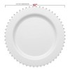 Smarty Had A Party 10" White w/ Silver Pearl String Plastic Dinner Plates - 120 pcs - 3 of 4