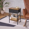 VECELO Modern X-Design Nightstand, End/Side Table with Fabric Drawer & Open Storage Shelves for Bedroom or Living Room - 2 of 4