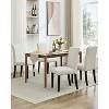 Dining Chairs Set of,Modern Fabric Upholstered Ergonomic Chairs with Curved Backrest,Heavy-Duty Wood Legs (Beige Nailhead 6PCS) - 2 of 4