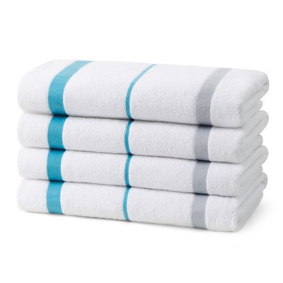 Ben Kaufman Terry Horizontal Sailor Stripes Beach Pool Towels - Set of 4 Pcs - 30in x 60in - 400 GSM - 4 Pack