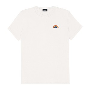 Dalix Rainbow Embroidered Lightweight Relaxed Jersey Tee Summer Cute Positive Womens - 1 of 4