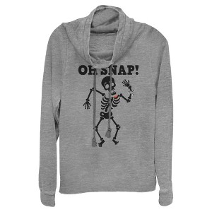 Juniors Womens Lost Gods Halloween Oh Snap Cowl Neck Sweatshirt - 1 of 4