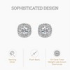 Gilded Lab-Grown Diamond Sterling Silver & 14KT Yellow Gold-Plated Silver Stud Earrings for Women, Cushion Halo Shaped, 1/4, 1/2, 1 Carat Total Weight - 2 of 4